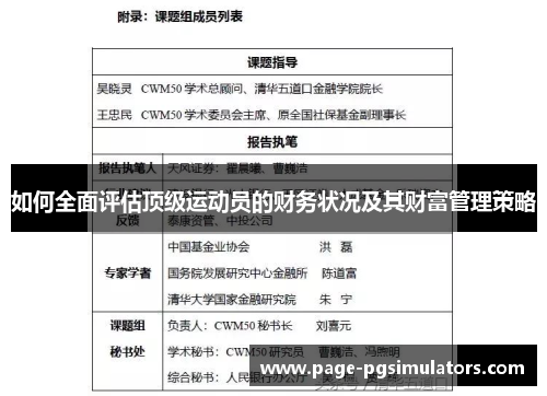 如何全面评估顶级运动员的财务状况及其财富管理策略